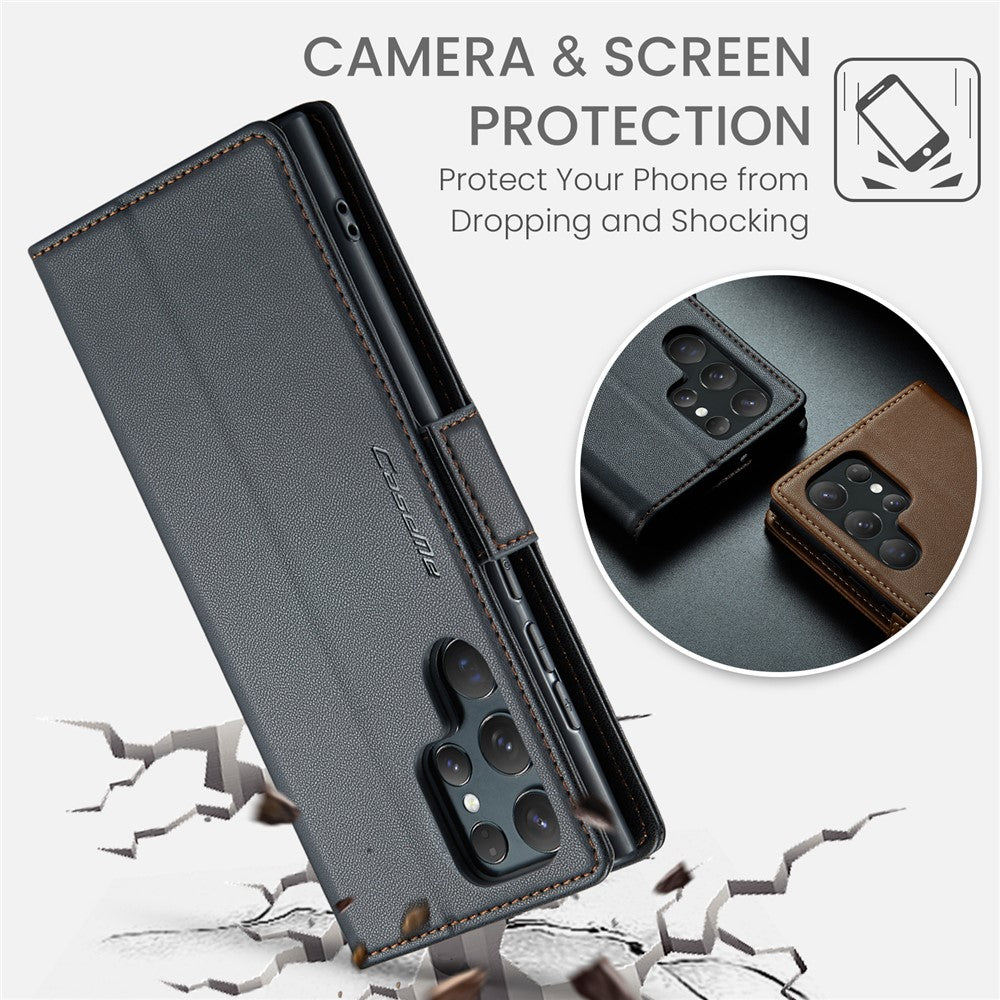 Galaxy S25 Ultra Glänzende Wallet-Hülle – RFID-Schutz & Ständer