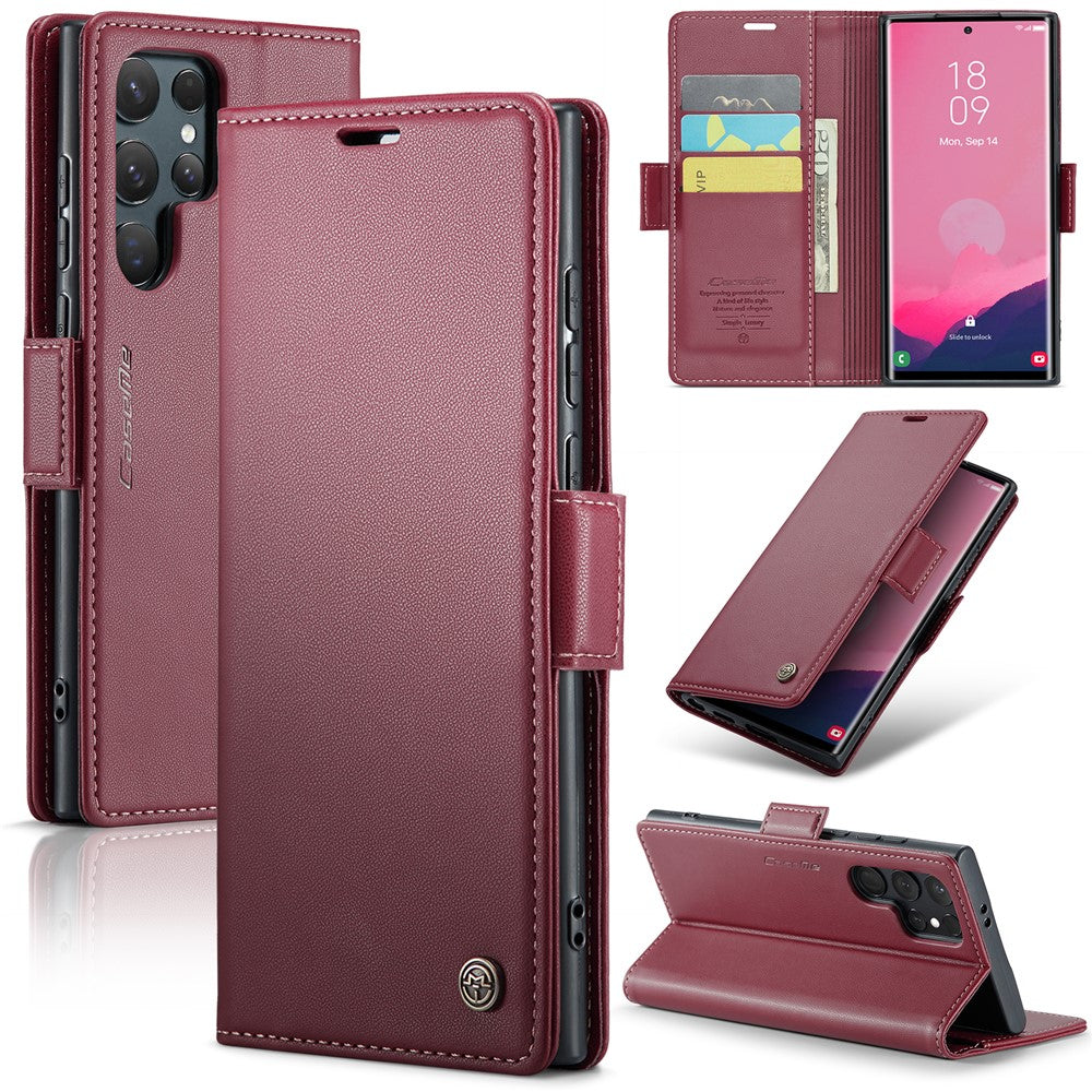 Galaxy S25 Ultra Glänzende Wallet-Hülle – RFID-Schutz & Ständer