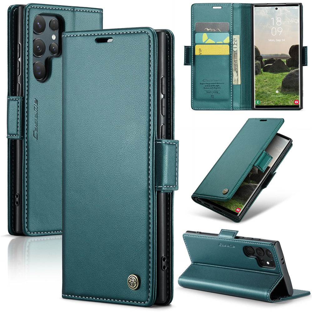 Galaxy S25 Ultra Glänzende Wallet-Hülle – RFID-Schutz & Ständer