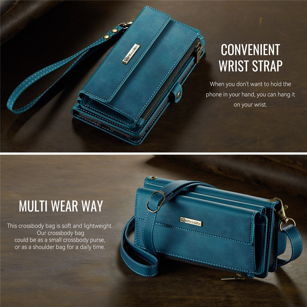 Galaxy A16 5G Wallet-Hülle – Mit RFID-blockierende Reißverschluss-Brieftasche, Ständer & Riemen