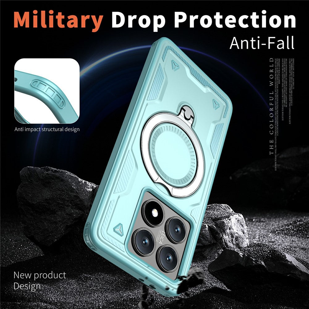 For Xiaomi 14T Case Magnetic Case Military Protection PC+TPU Kickstand Phone Cover