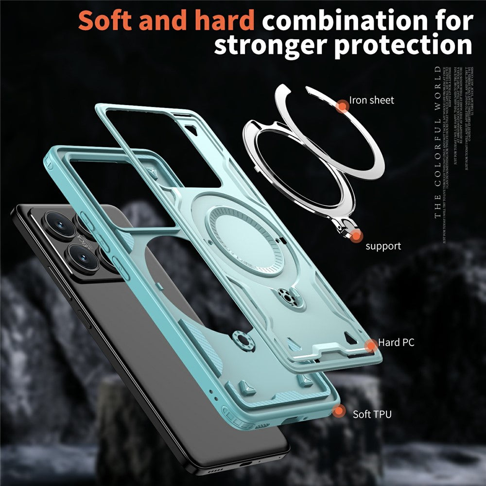 For Xiaomi 14T Pro Magnetic Case Military Protection PC+TPU Kickstand Phone Cover