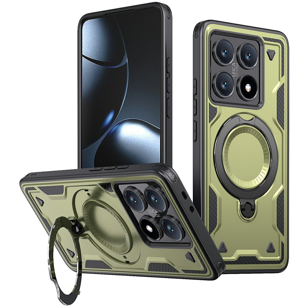 For Xiaomi 14T Pro Magnetic Case Military Protection PC+TPU Kickstand Phone Cover