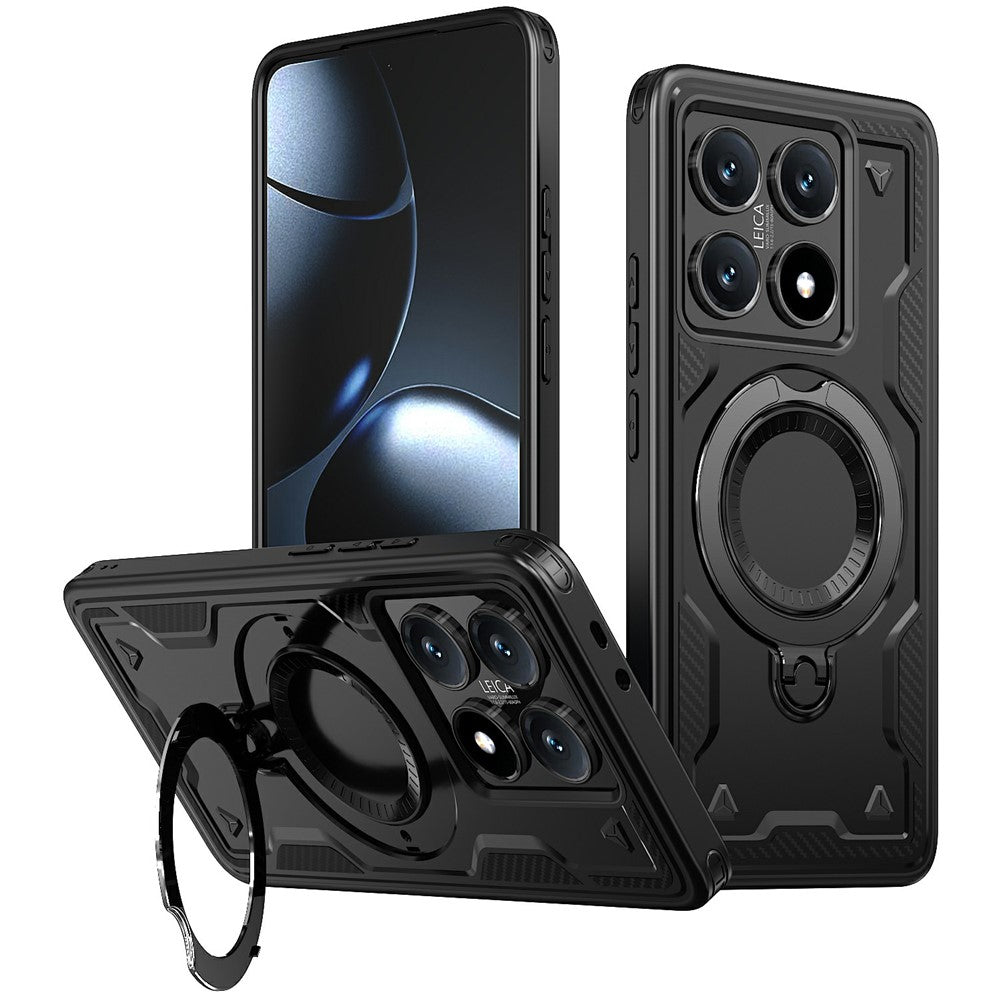 For Xiaomi 14T Pro Magnetic Case Military Protection PC+TPU Kickstand Phone Cover