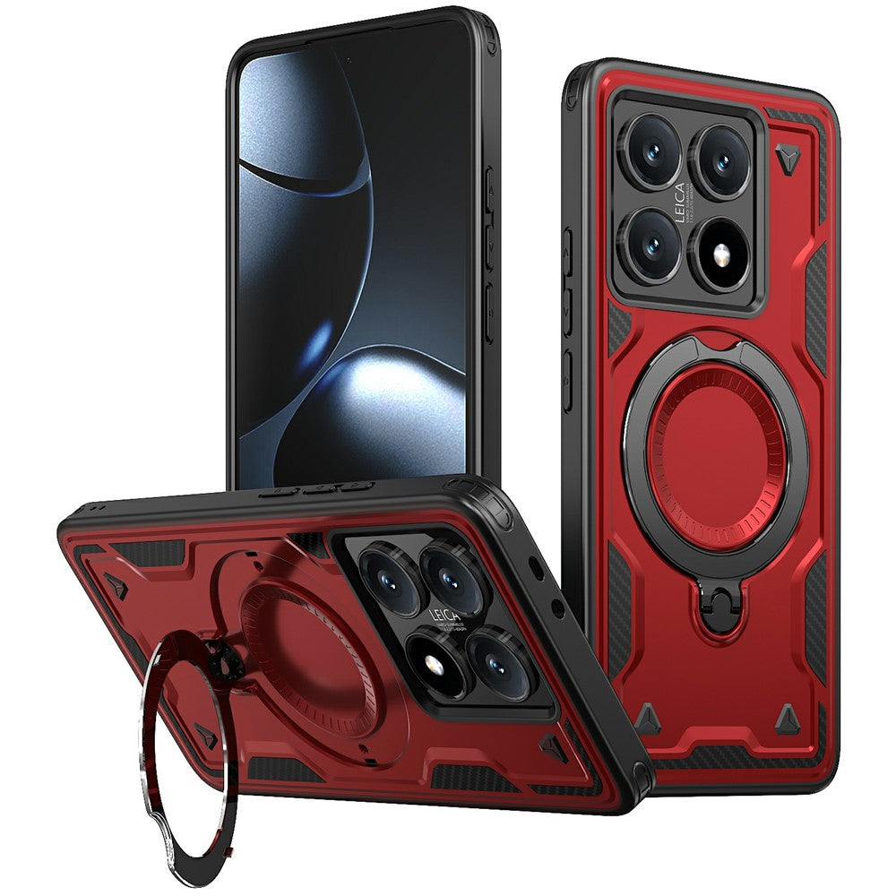 For Xiaomi 14T Pro Magnetic Case Military Protection PC+TPU Kickstand Phone Cover