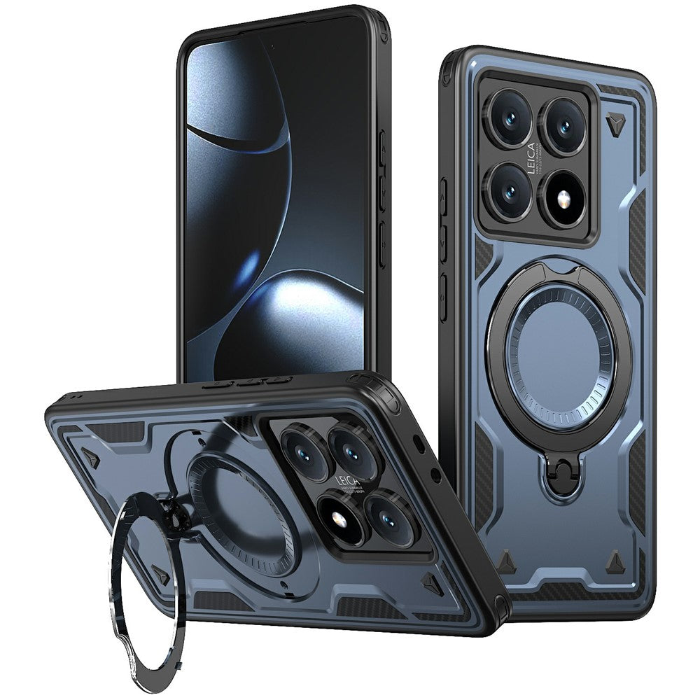 For Xiaomi 14T Pro Magnetic Case Military Protection PC+TPU Kickstand Phone Cover
