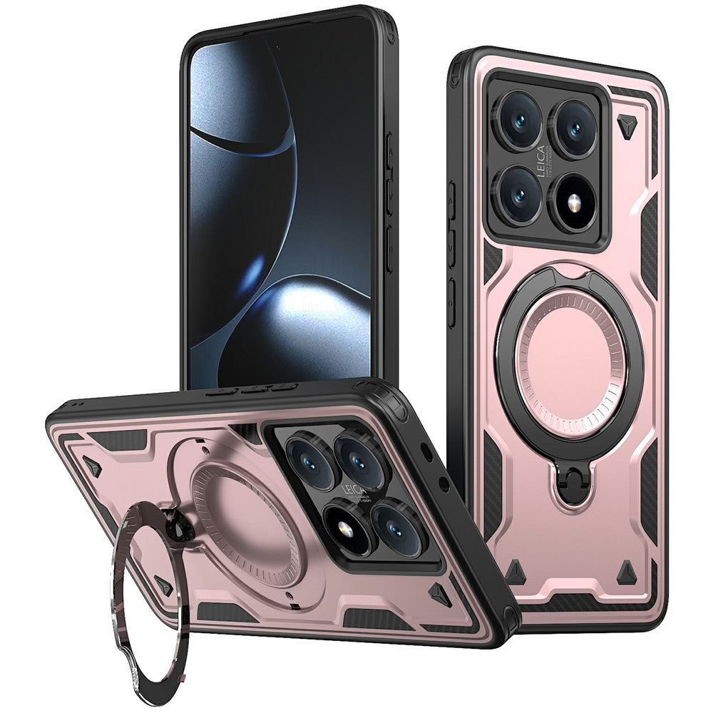 For Xiaomi 14T Pro Magnetic Case Military Protection PC+TPU Kickstand Phone Cover