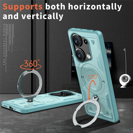 Xiaomi Redmi Note 13 Pro 4G / Xiaomi Poco M6 Pro 4G Handyhülle – Redmi Note 13 Pro 4G magnetische , militärischer Schutz, PC + TPU-Kickstand