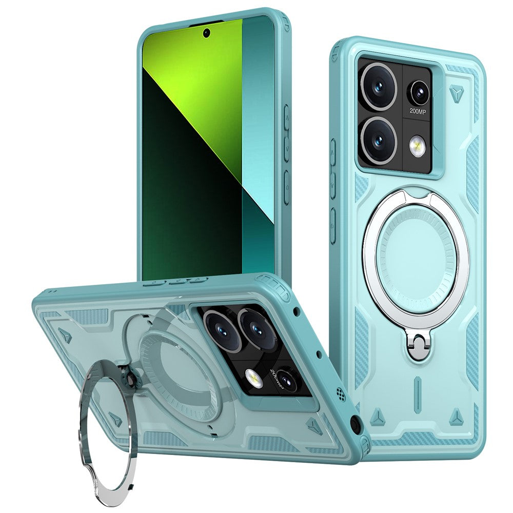 For Xiaomi Poco X6 5G / Redmi Note 13 Pro 5G Magnetic Case Military Protection PC+TPU Kickstand Phone Cover