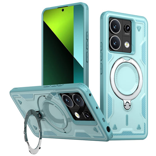 For Xiaomi Poco X6 5G / Redmi Note 13 Pro 5G Magnetic Case Military Protection PC+TPU Kickstand Phone Cover