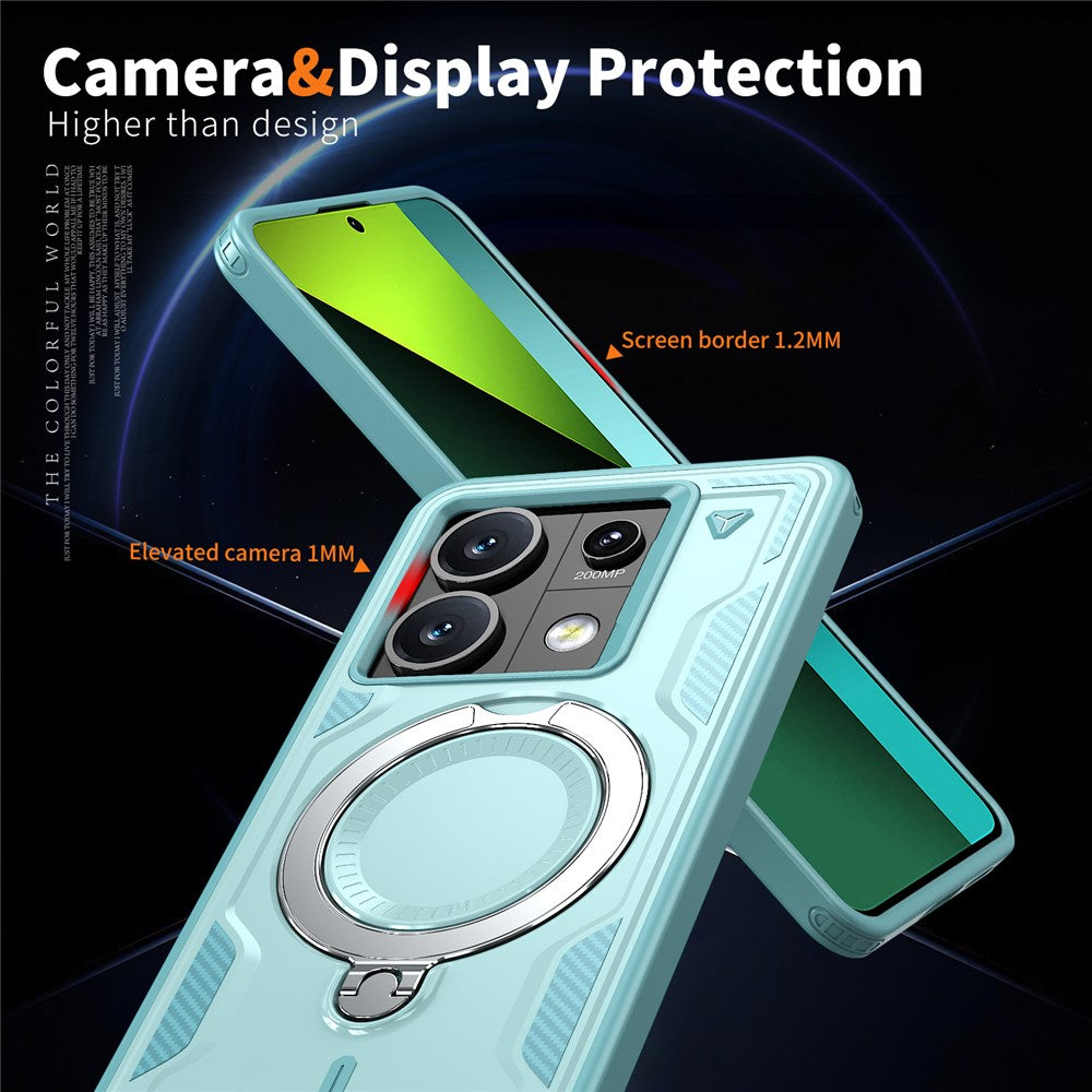 For Xiaomi Poco X6 5G / Redmi Note 13 Pro 5G Magnetic Case Military Protection PC+TPU Kickstand Phone Cover