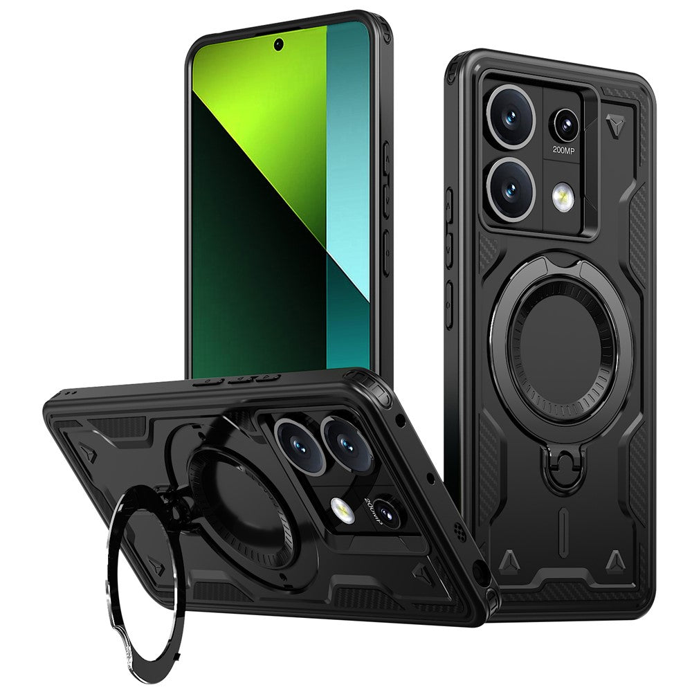 For Xiaomi Poco X6 5G / Redmi Note 13 Pro 5G Magnetic Case Military Protection PC+TPU Kickstand Phone Cover