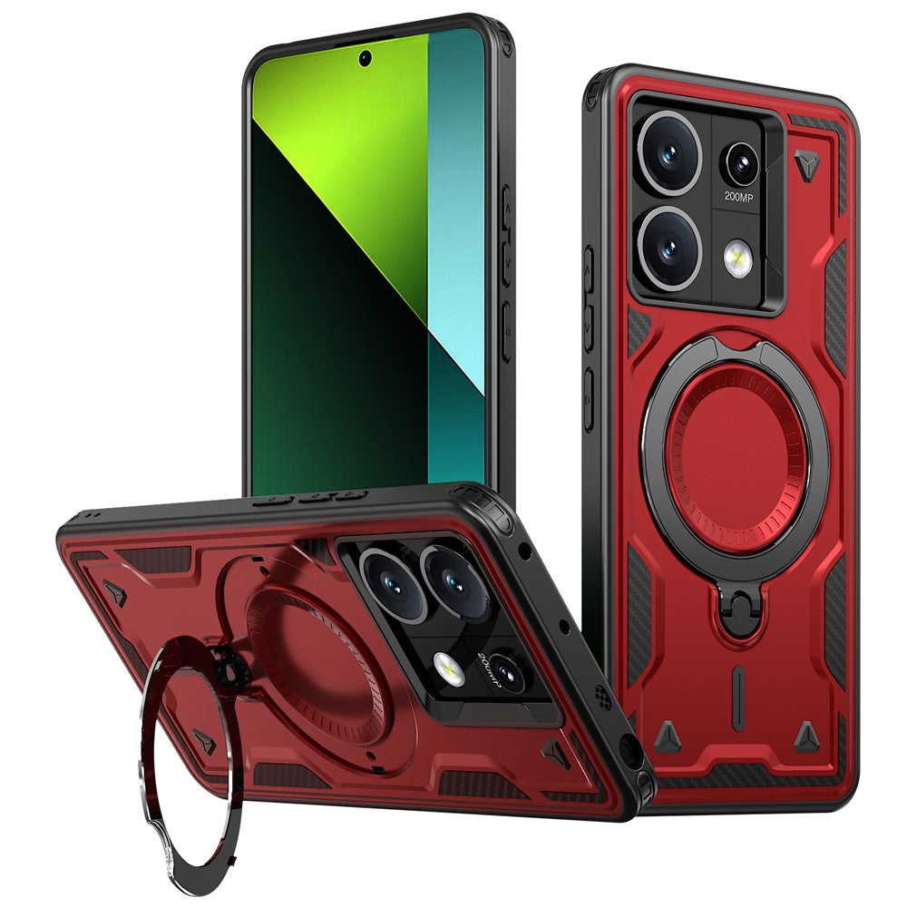 For Xiaomi Poco X6 5G / Redmi Note 13 Pro 5G Magnetic Case Military Protection PC+TPU Kickstand Phone Cover
