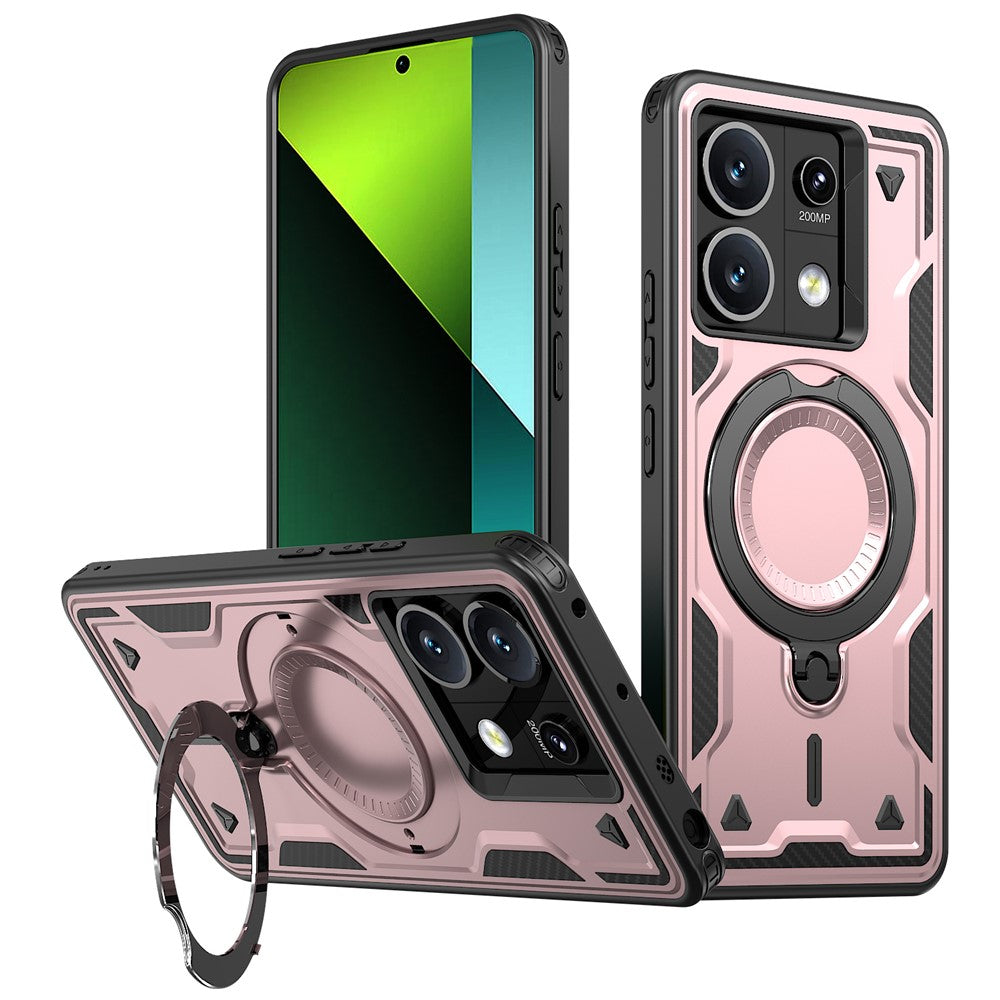For Xiaomi Poco X6 5G / Redmi Note 13 Pro 5G Magnetic Case Military Protection PC+TPU Kickstand Phone Cover