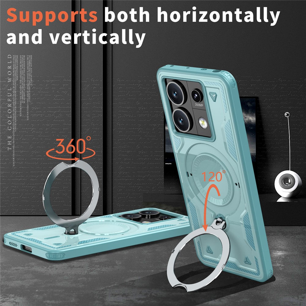 For Xiaomi Redmi Note 13 5G Magnetic Case Military Protection PC+TPU Kickstand Phone Cover