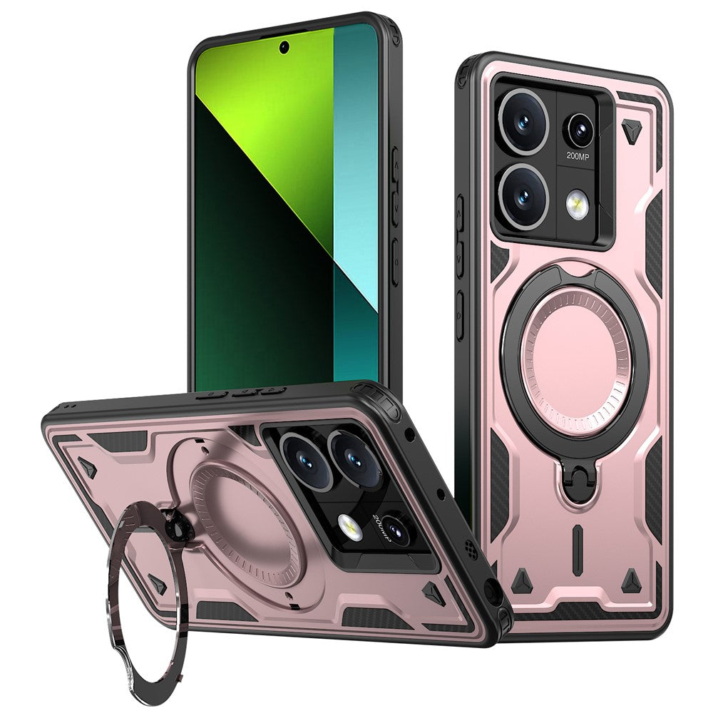 For Xiaomi Redmi Note 13 5G Magnetic Case Military Protection PC+TPU Kickstand Phone Cover