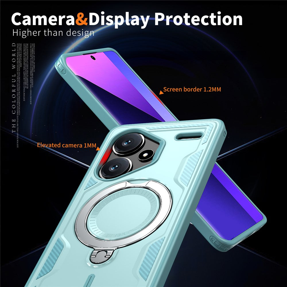 For Xiaomi Redmi Note 13 Pro+ 5G Magnetic Case Military Protection PC+TPU Kickstand Phone Cover