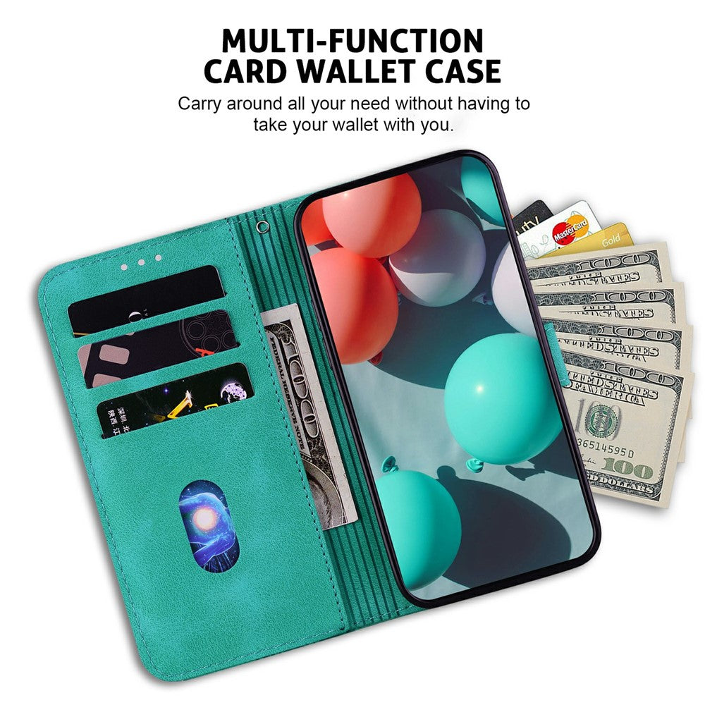 Galaxy A26 5G Leder-Wallet-Hülle – Mit Prägung & Ständer