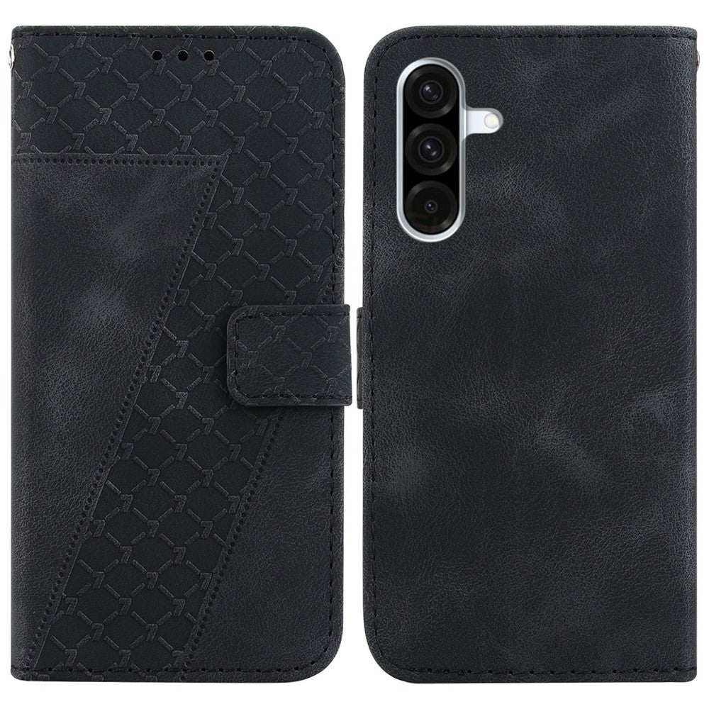 Galaxy A26 5G Leder-Wallet-Hülle – Mit Prägung & Ständer