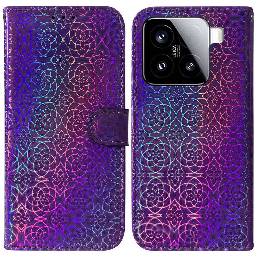 For Xiaomi 15 Stand Case Dazzling Flower Leather Phone Cover