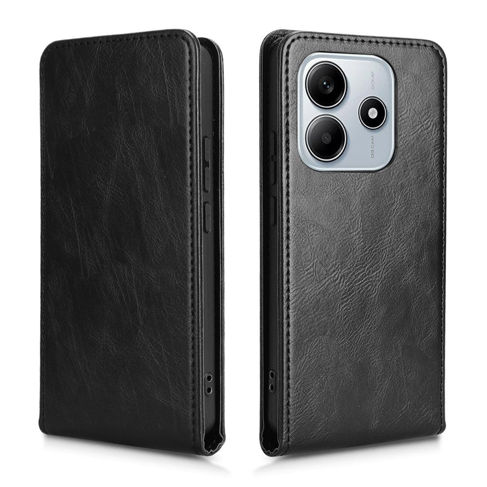 For Xiaomi Redmi Note 14 5G Case with Card Slot Magnetic Vertical Flip Leather Phone Cover