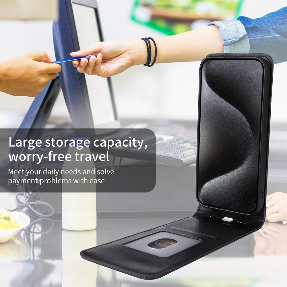 For Xiaomi Redmi Note 14 5G Case with Card Slot Magnetic Vertical Flip Leather Phone Cover
