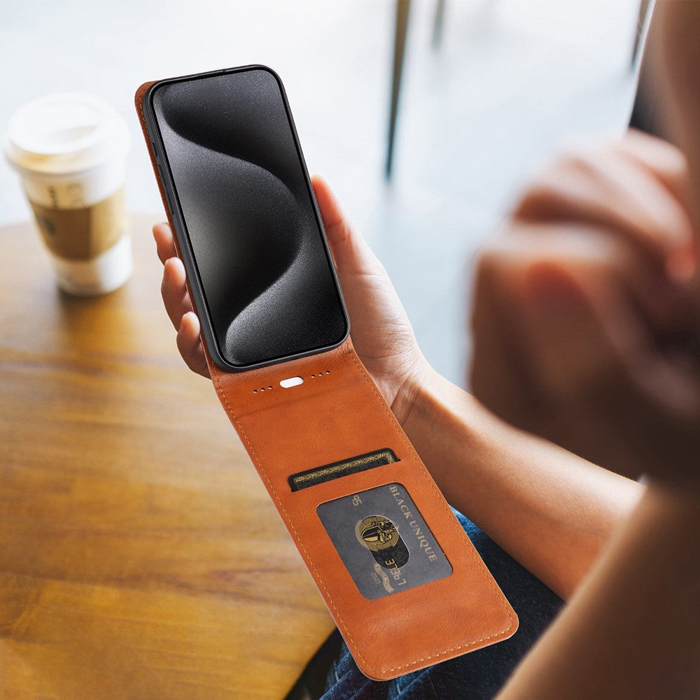 For Xiaomi Redmi Note 14 5G Case with Card Slot Magnetic Vertical Flip Leather Phone Cover