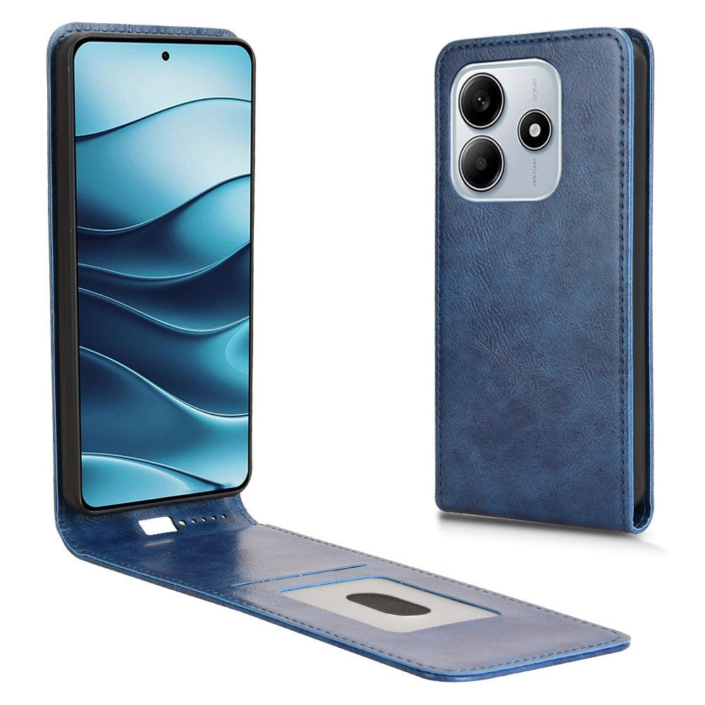 For Xiaomi Redmi Note 14 5G Case with Card Slot Magnetic Vertical Flip Leather Phone Cover