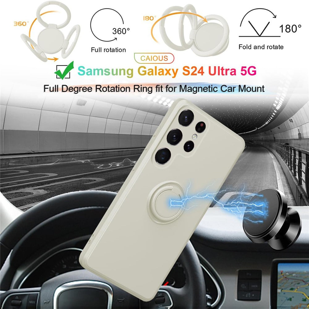 Galaxy S25 Ultra Silikonhülle – Leicht & Mit Schwenkring-Ständer
