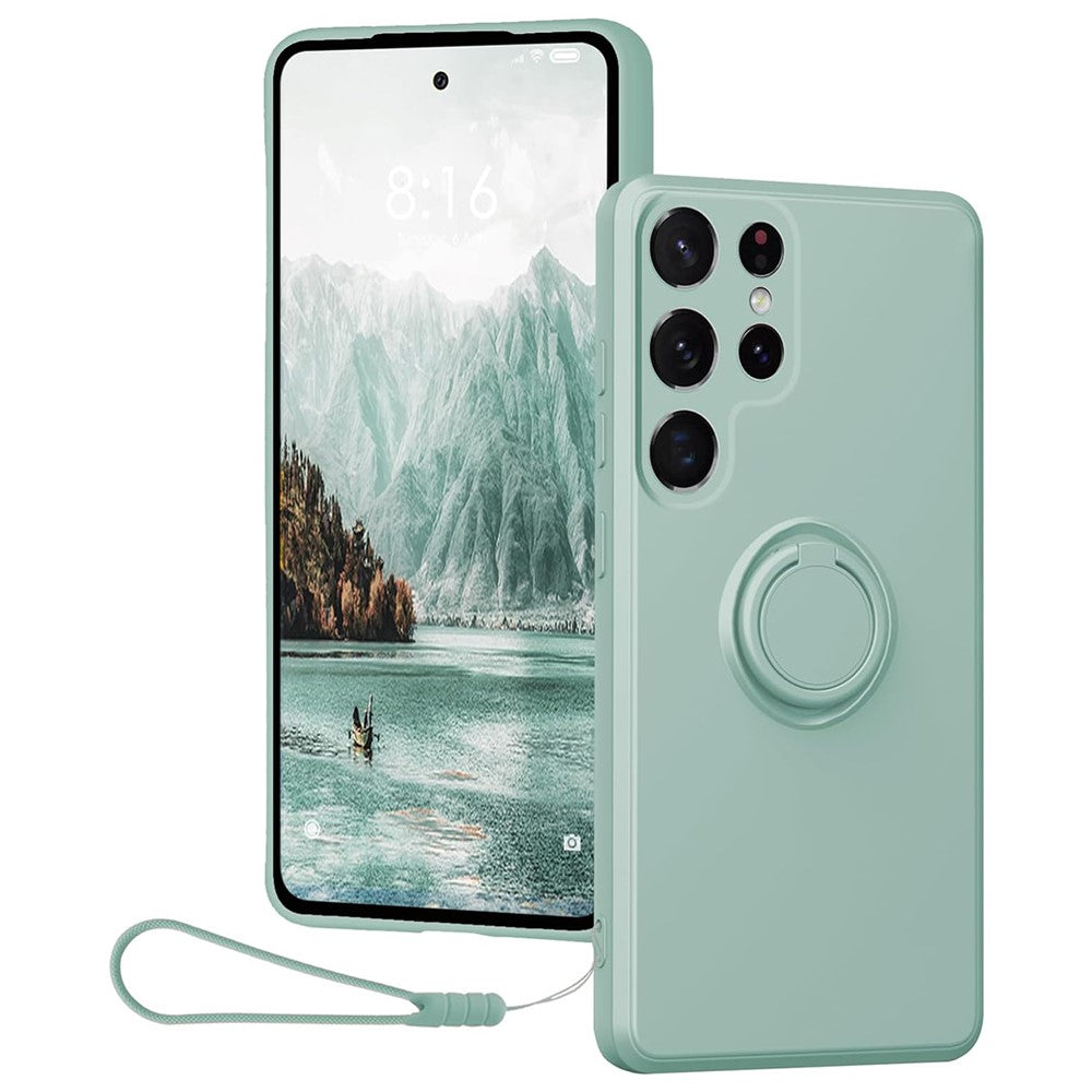 Galaxy S25 Ultra Silikonhülle – Leicht & Mit Schwenkring-Ständer