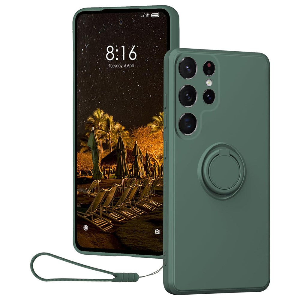 Galaxy S25 Ultra Silikonhülle – Leicht & Mit Schwenkring-Ständer