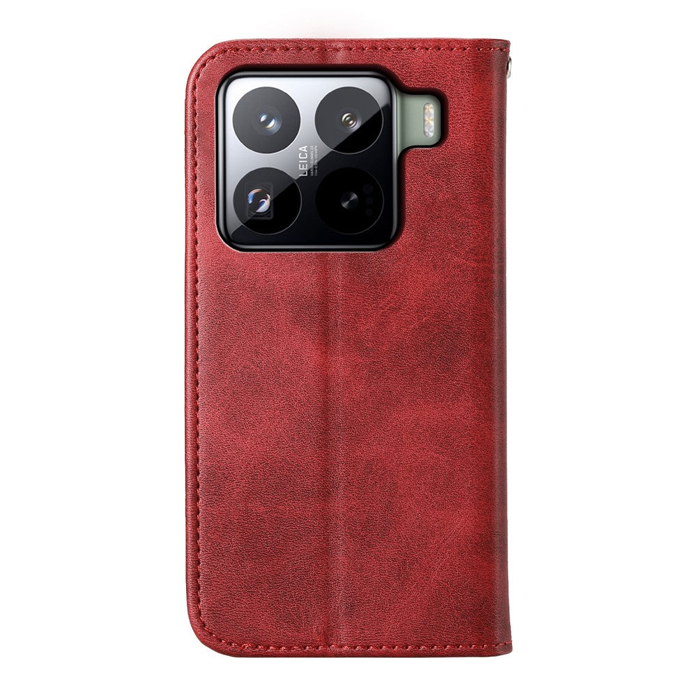 For Xiaomi 15 Pro Case Calf Texture PU Leather Phone Cover with Wallet