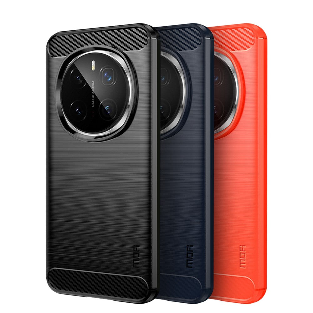 MOFI For Honor Magic7 Pro 5G Back Cover  Brushed Carbon Fiber Texture Soft TPU Case