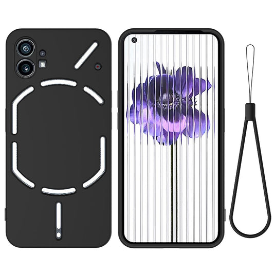 For Nothing phone (1) 5G Shockproof Silicone Mobile Phone Case Anti-scratch Cell Phone Cover with Strap