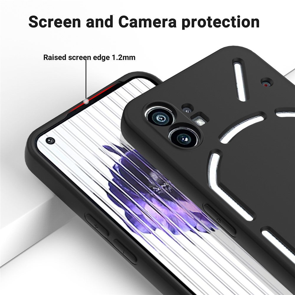 For Nothing phone (1) 5G Shockproof Silicone Mobile Phone Case Anti-scratch Cell Phone Cover with Strap