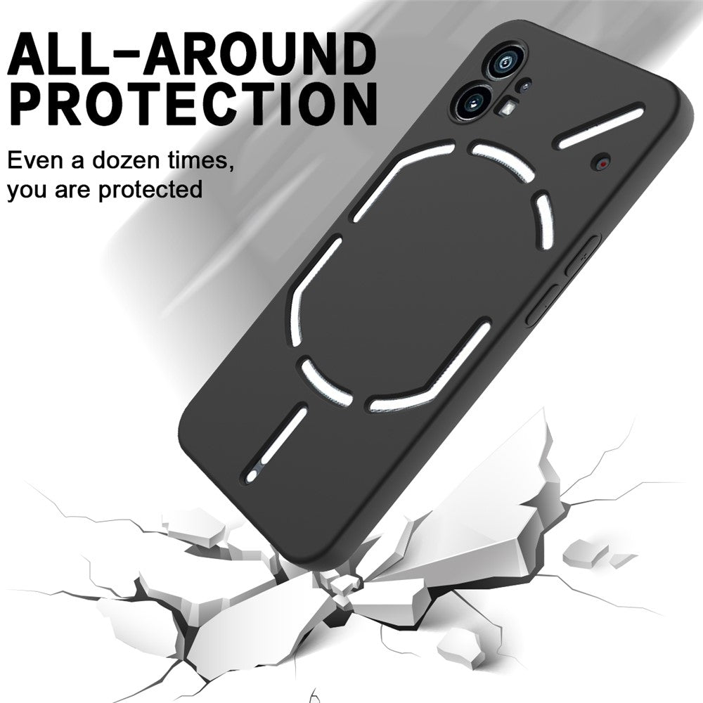 For Nothing phone (1) 5G Shockproof Silicone Mobile Phone Case Anti-scratch Cell Phone Cover with Strap