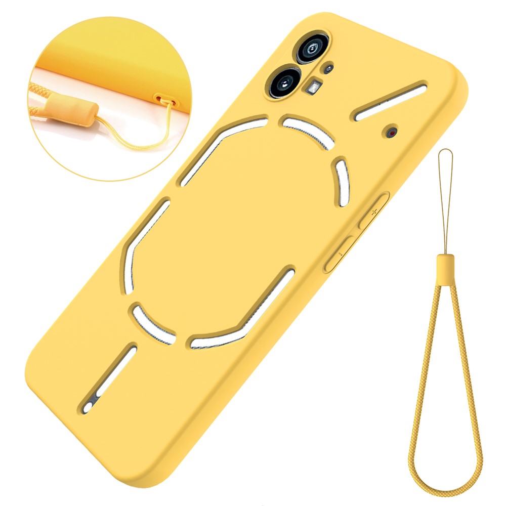For Nothing phone (1) 5G Shockproof Silicone Mobile Phone Case Anti-scratch Cell Phone Cover with Strap