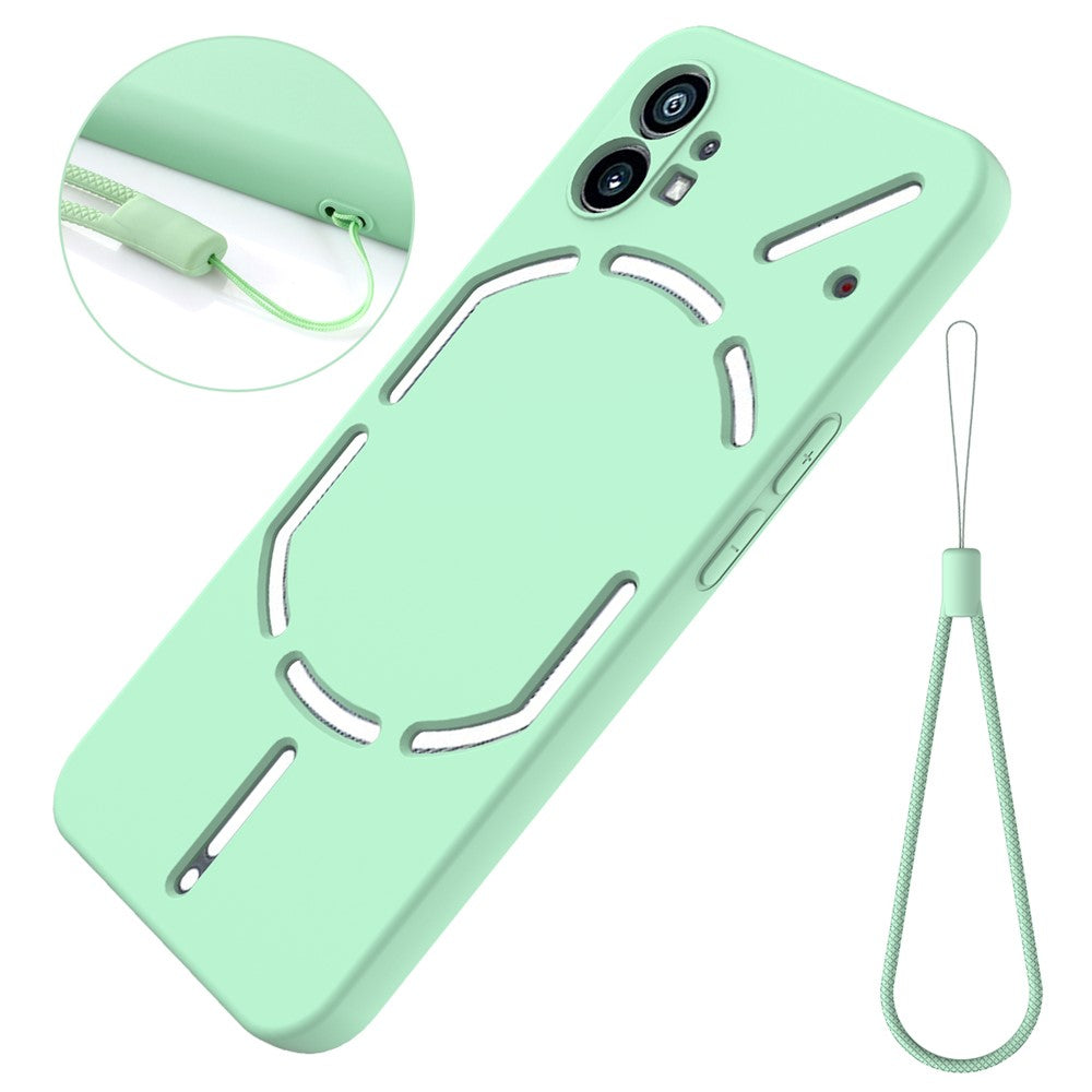 For Nothing phone (1) 5G Shockproof Silicone Mobile Phone Case Anti-scratch Cell Phone Cover with Strap