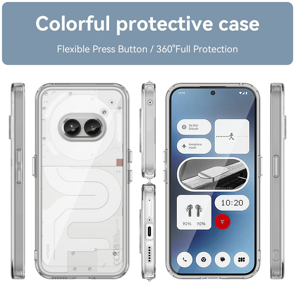 Nothing Phone (2a) Transparente Handyhülle – Aus TPU & Acryl, mit Schutzglasfolie