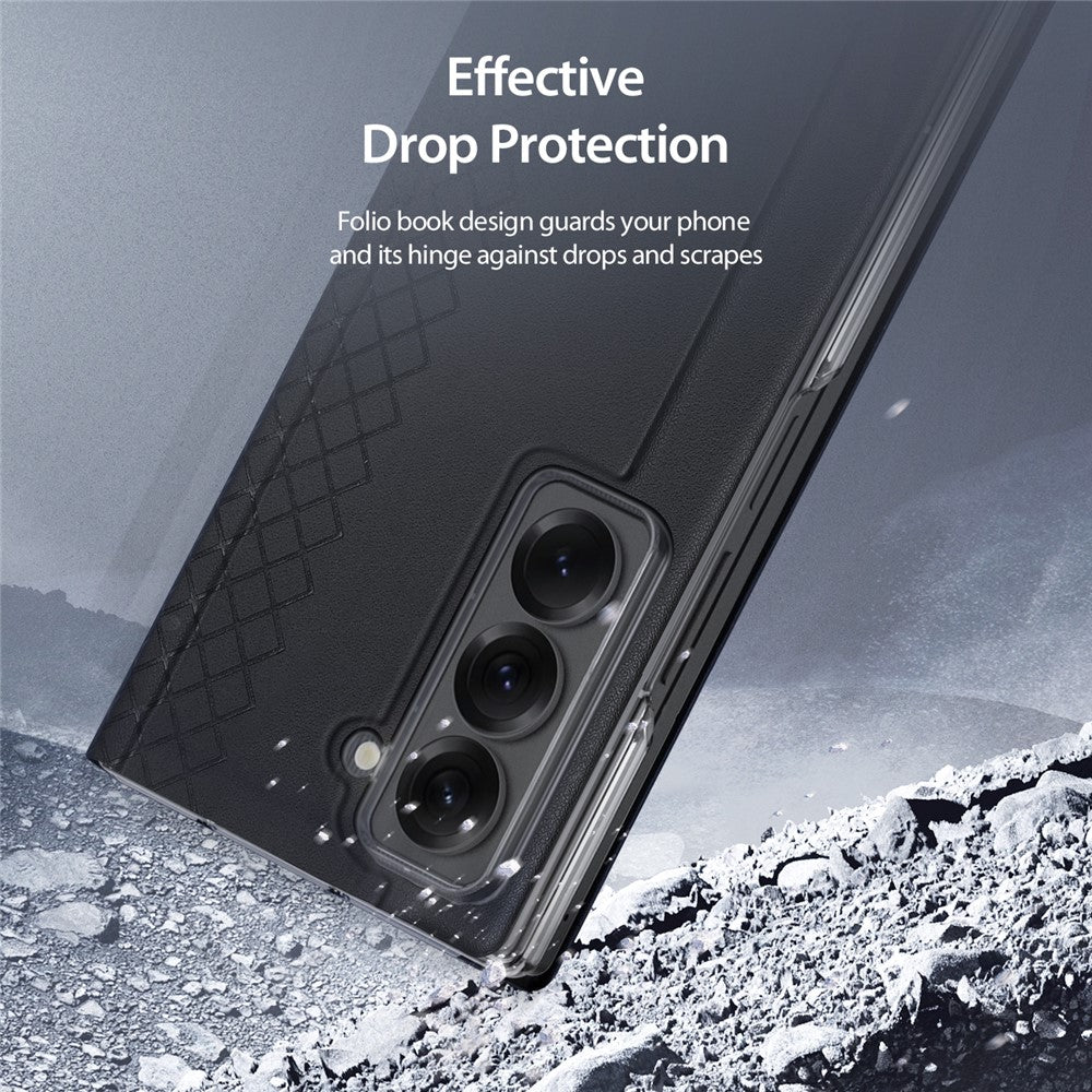 DUX DUCIS For Samsung Galaxy Z Fold Special Cases with Card Slot  Bril Series Leather Phone Cover Stand