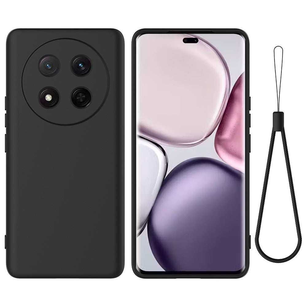 For Honor Magic7 Lite 5G / X9c 5G / X60 Pro 5G Case Liquid Silicone Phone Back Cover with Hand Strap