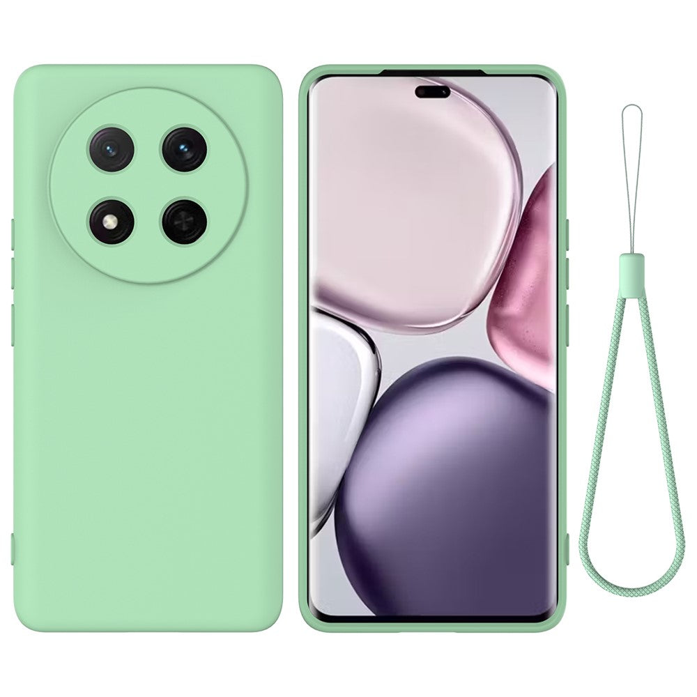 For Honor Magic7 Lite 5G / X9c 5G / X60 Pro 5G Case Liquid Silicone Phone Back Cover with Hand Strap