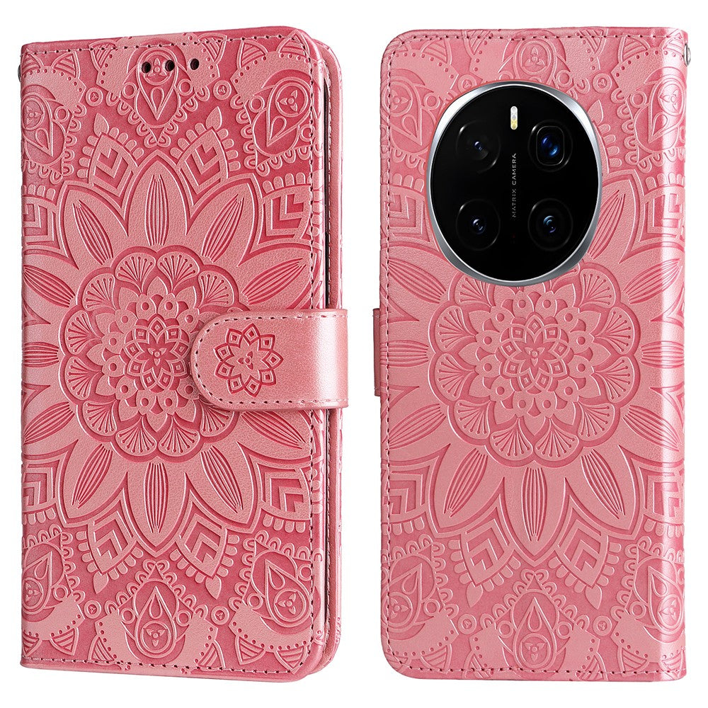 For Honor Magic7 Pro 5G Case Sunflower Imprint Leather Wallet Phone Cover