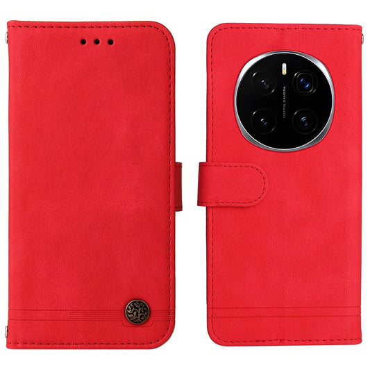 Honor Magic7 Pro 5G Handyhülle – Leder-Geldbörsen-Hüllen, hautfreundlich-, Ständer mit Riemen
