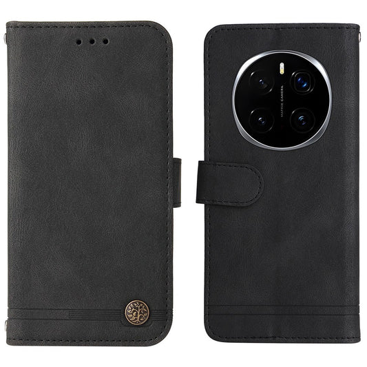 Honor Magic7 Pro 5G Handyhülle – Leder-Geldbörsen-Hüllen, hautfreundlich-, Ständer mit Riemen