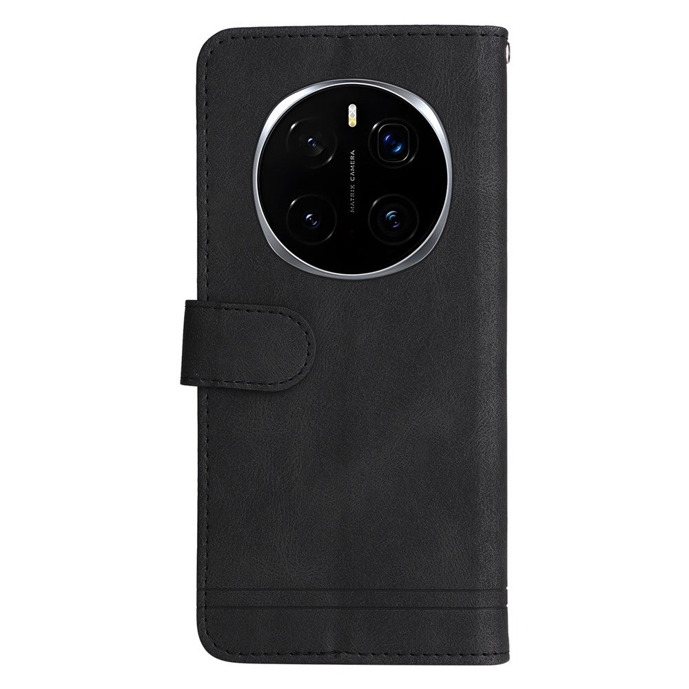 For Honor Magic7 Pro 5G Leather Wallet Cases Skin Touch Phone Cover Stand with Strap