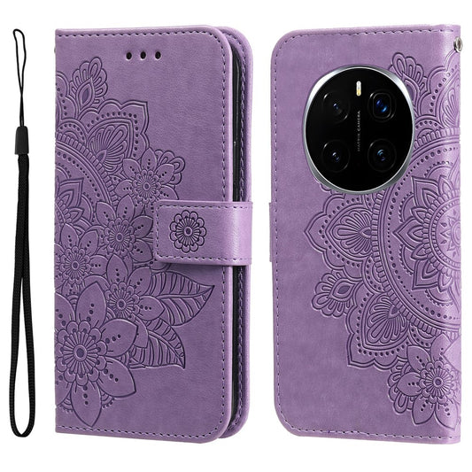 Honor Magic7 Pro 5G Handyhülle – mit Blumenmuster, PU-Leder, Brieftaschenständer