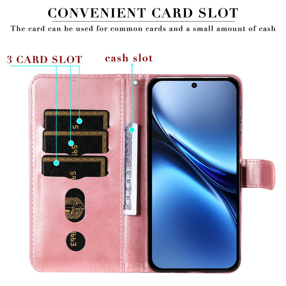 For Honor Magic7 Pro 5G Case Zipper Wallet Calf Texture PU Leather Phone Cover