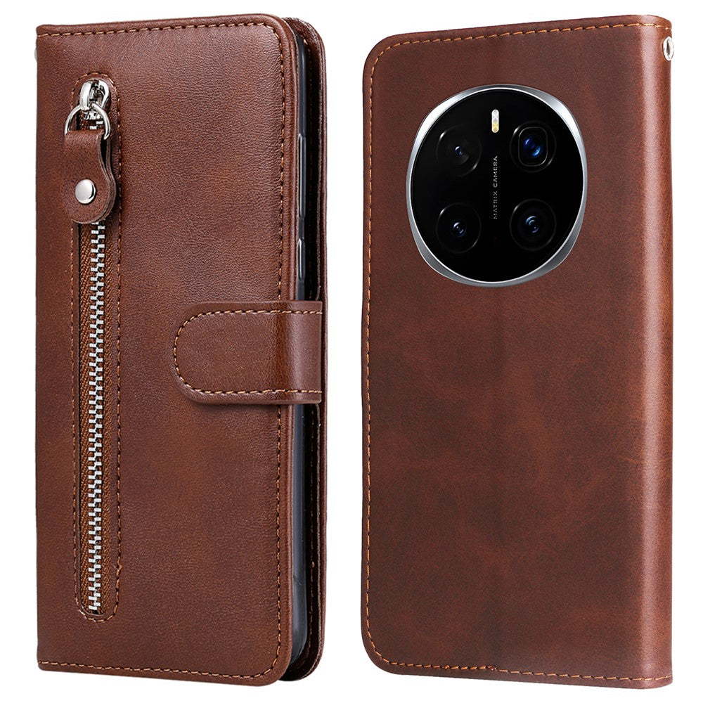 For Honor Magic7 Pro 5G Case Zipper Wallet Calf Texture PU Leather Phone Cover