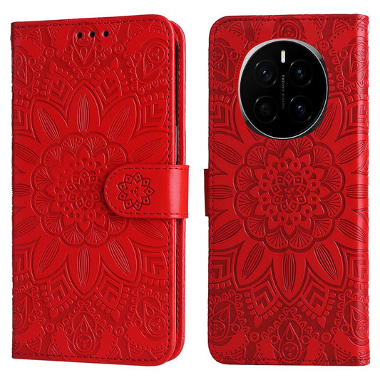 Honor Magic7 5G Handyhülle – mit Sonnenblumen-Aufdruck, Leder-Geldbörsen